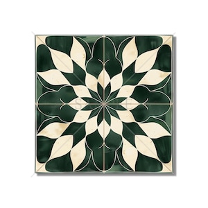 Green And Beige Backsplash Tile Vintage Moroccan Tile Design Kitchen Unique Ceramic Accent Tile Patterned Tile Bathroom Tile Kitchen Tile