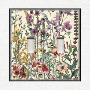 Beautiful Botanical Wildflowers - Metal Switch Plate Covers And Outlet Covers Unique Light Switch Plate Covers Outlet Covers Wall Plates