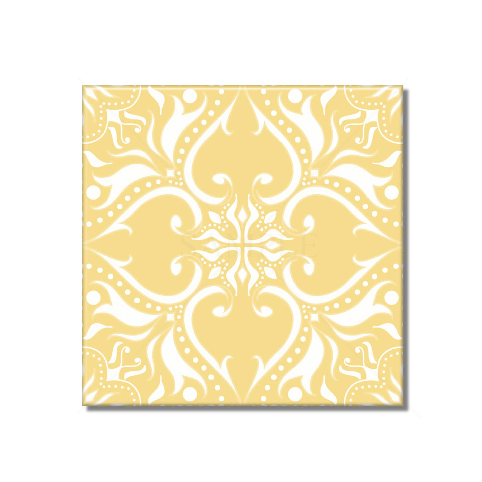 Yellow and White Patterned Ceramic Tile Design Kitchen Backsplash Tile ...