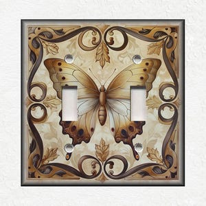 Vintage Butterfly Switch Plate Covers & Outlet Covers - Metal Light Switch Plate Covers - Decorative Unique Switch Plates - Free Shipping