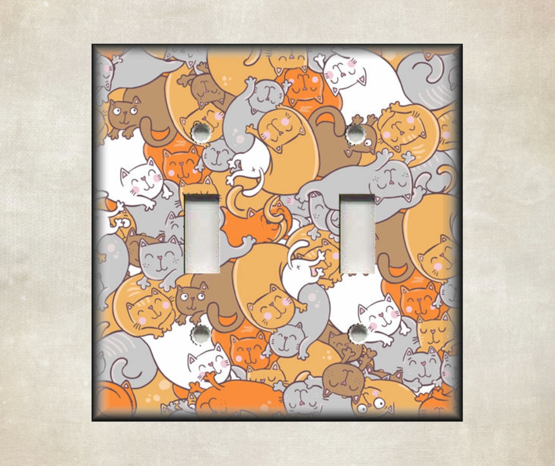 Cat Switch Plate Cat Home Decor Metal Light Switch Cover Cat Switch