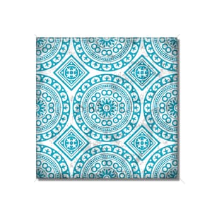 Turquoise Blue Green Decorative Patterned Ceramic Tile - Vintage Tile Design Kitchen Backsplash - Tile Bathroom - Wall Tiles Patterned Tile