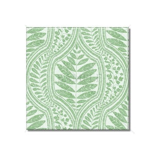 Green Botanical Leaf Pattern Ceramic Tile - Leaf Design Ceramic Kitchen Backsplash Tile - Nature Leaves Ceramic Bathroom Wall Tiles