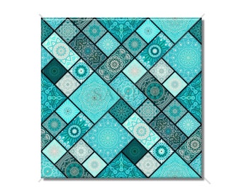 Turquoise Patchwork Mixed Designs Ceramic Tile - Decorative Kitchen Backsplash Tile - Mixed Ceramic Bathroom Wall Tiles Backsplash Tile