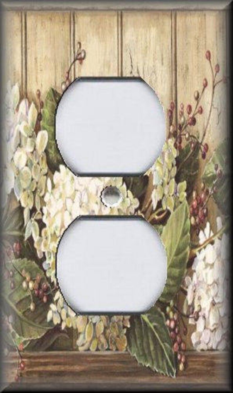 Metal Light Switch Plate Cover Hydrangea Flowers Decor Etsy