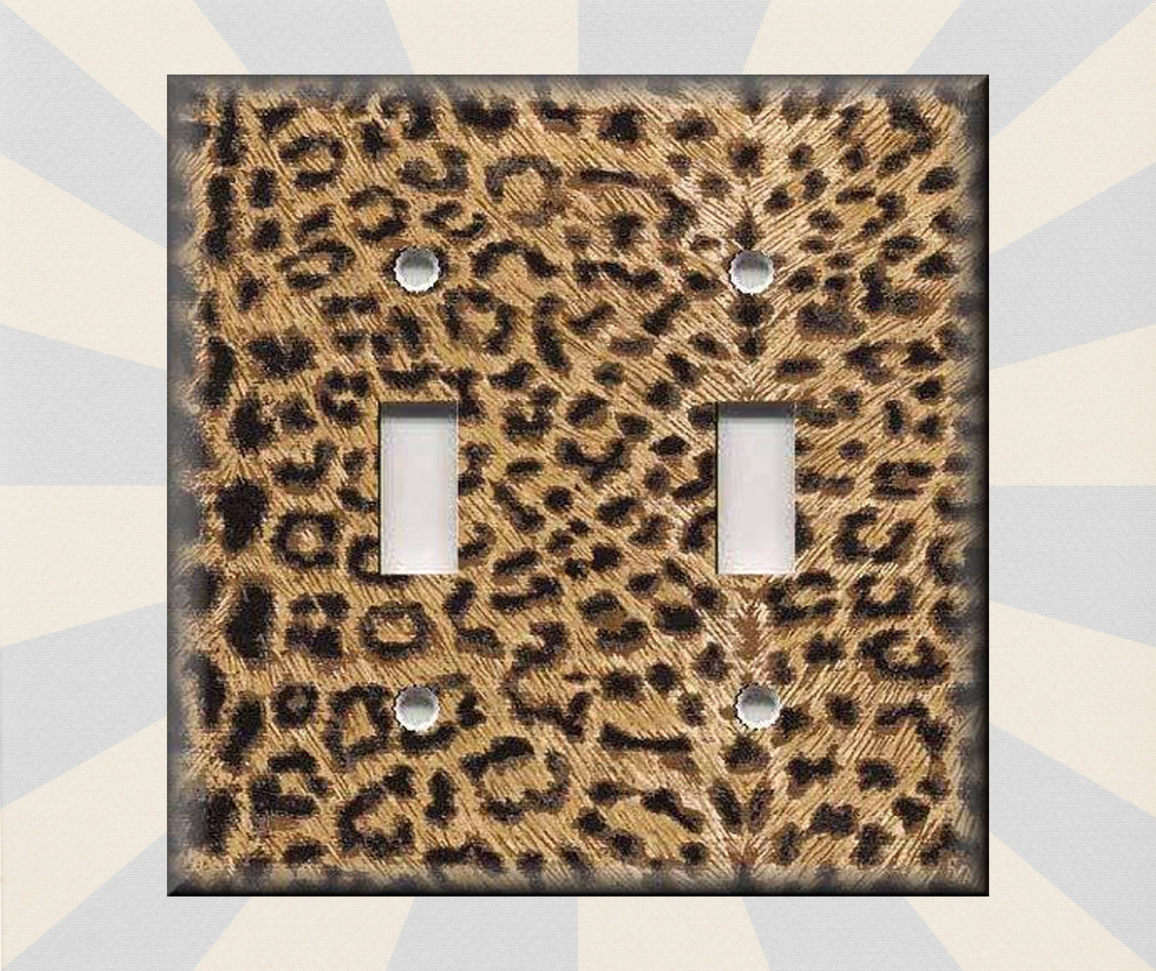 Decorative Light Switch Wall Plate Rainbow Leopard Animal Print Switch Plate Cover 