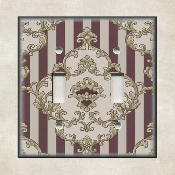 Victorian Switch Plate - Maroon Victorian Decor - Decorative Metal Switch Plate Covers And Outlet Covers Luna Gallery Free Shipping