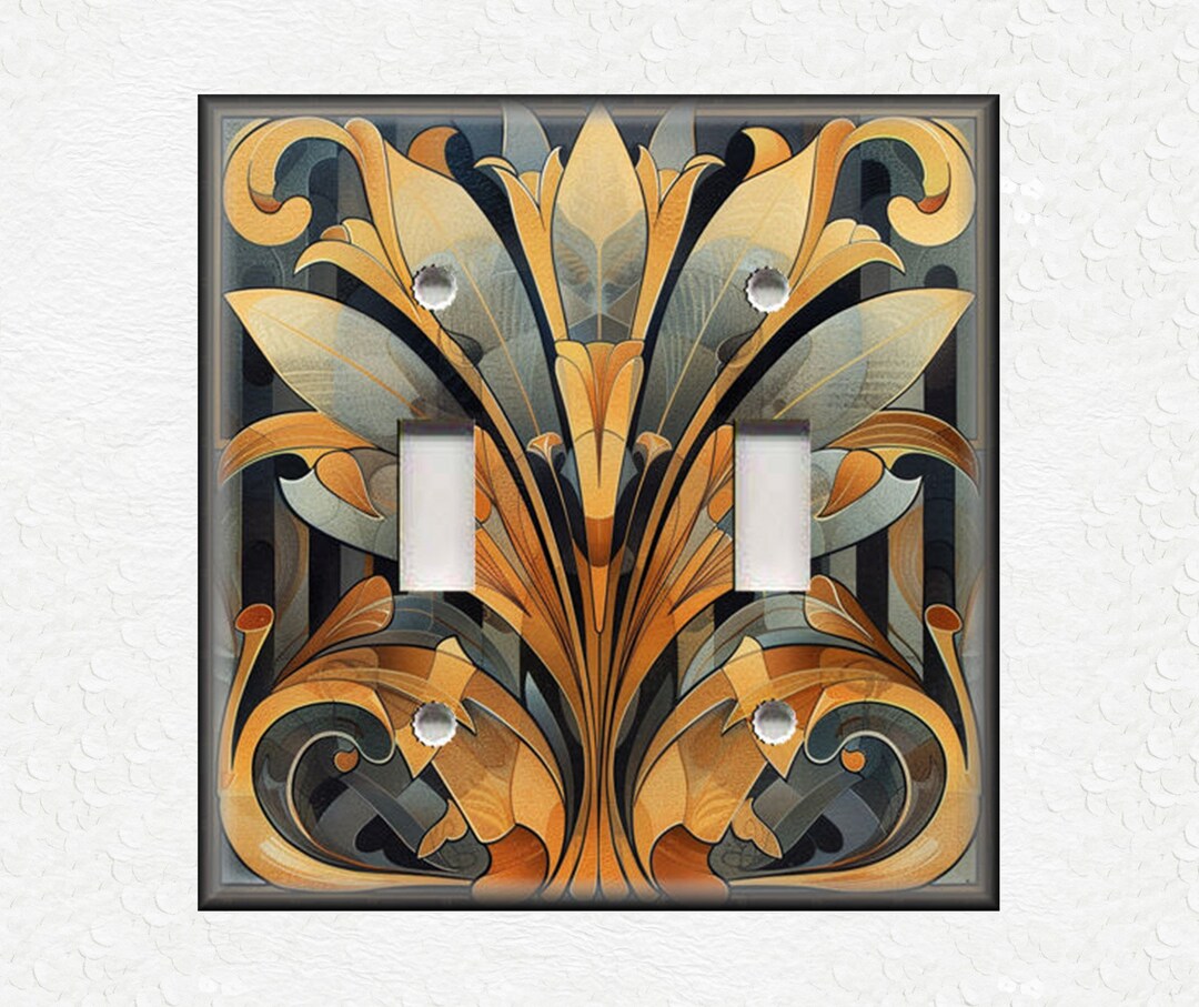 Black and Gold Design Metal Switch Plate Covers and Outlet Covers ...