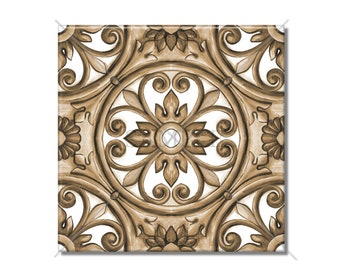 Decorative Tan White Ceramic - Tile Brown Decorative Italian Tile Design Backsplash Tile Kitchen Tile Bathroom Tile Patterned Ceramic Tile