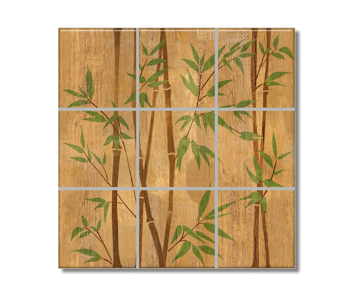 Ceramic Tile Mural Tile Mural Bamboo Art Design Tile Mural Etsy