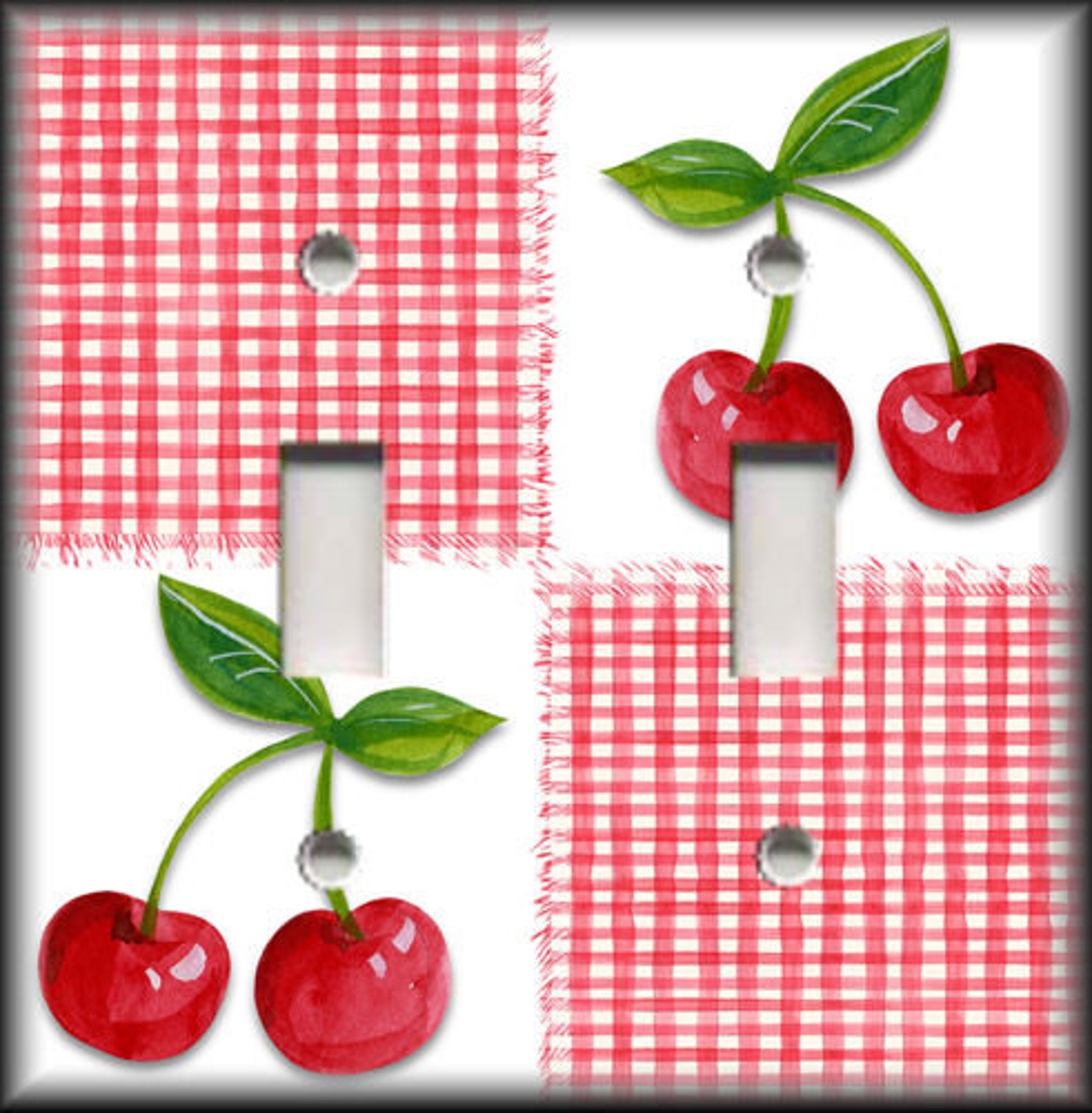 Metal Light Switch Cover Cherry Kitchen Decor Cherries Etsy
