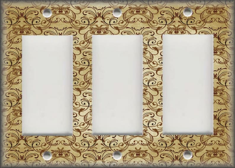 Vintage Art Nouveau Design Tan Gold Art Nouveau Home Decor Free Shipping Switch Plates Outlet Covers Metal Light Switch Plate Cover