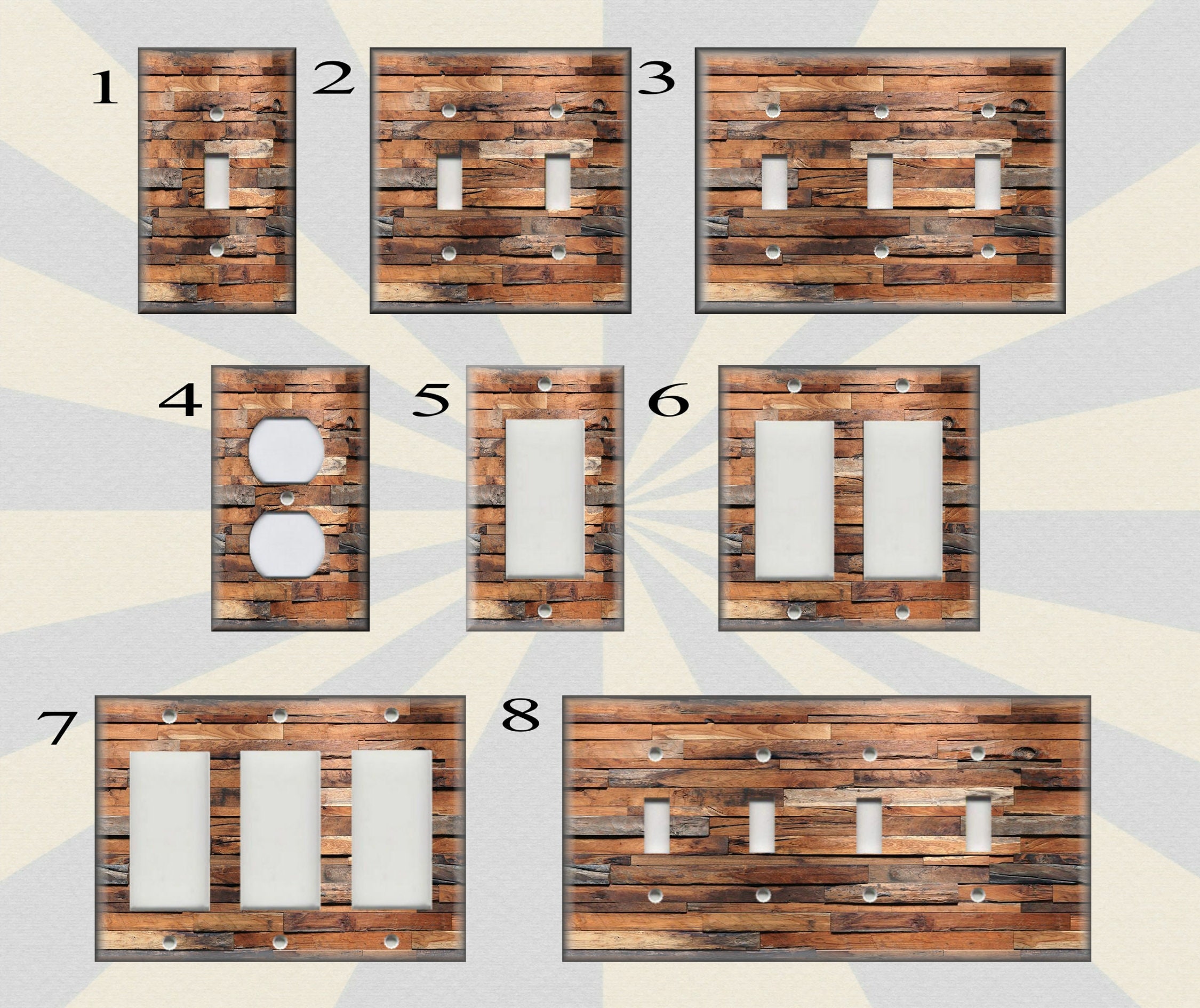 Metal Light Switch Cover Rustic Home Decor Reclaimed Wood Etsy