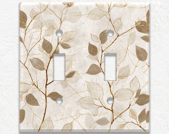 Leaf Design Metal Light Switch Covers, Outlet Covers, Decorative Wall Plates, Duplex Covers, Unique Home Decor With Leaves