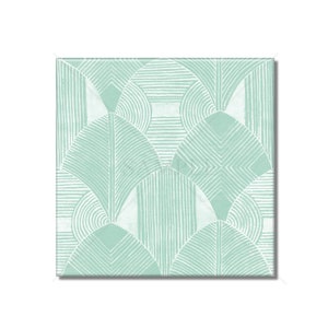 Seafoam Ceramic Tile Vintage Art Deco Design Kitchen Backsplash Tile - Bathroom Tile - Ceramic Accent Tile Backsplash Tile Fireplace Tile