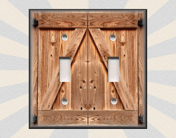 Metal Light Switch Plate Cover Country Decor Wood Barn Door Etsy