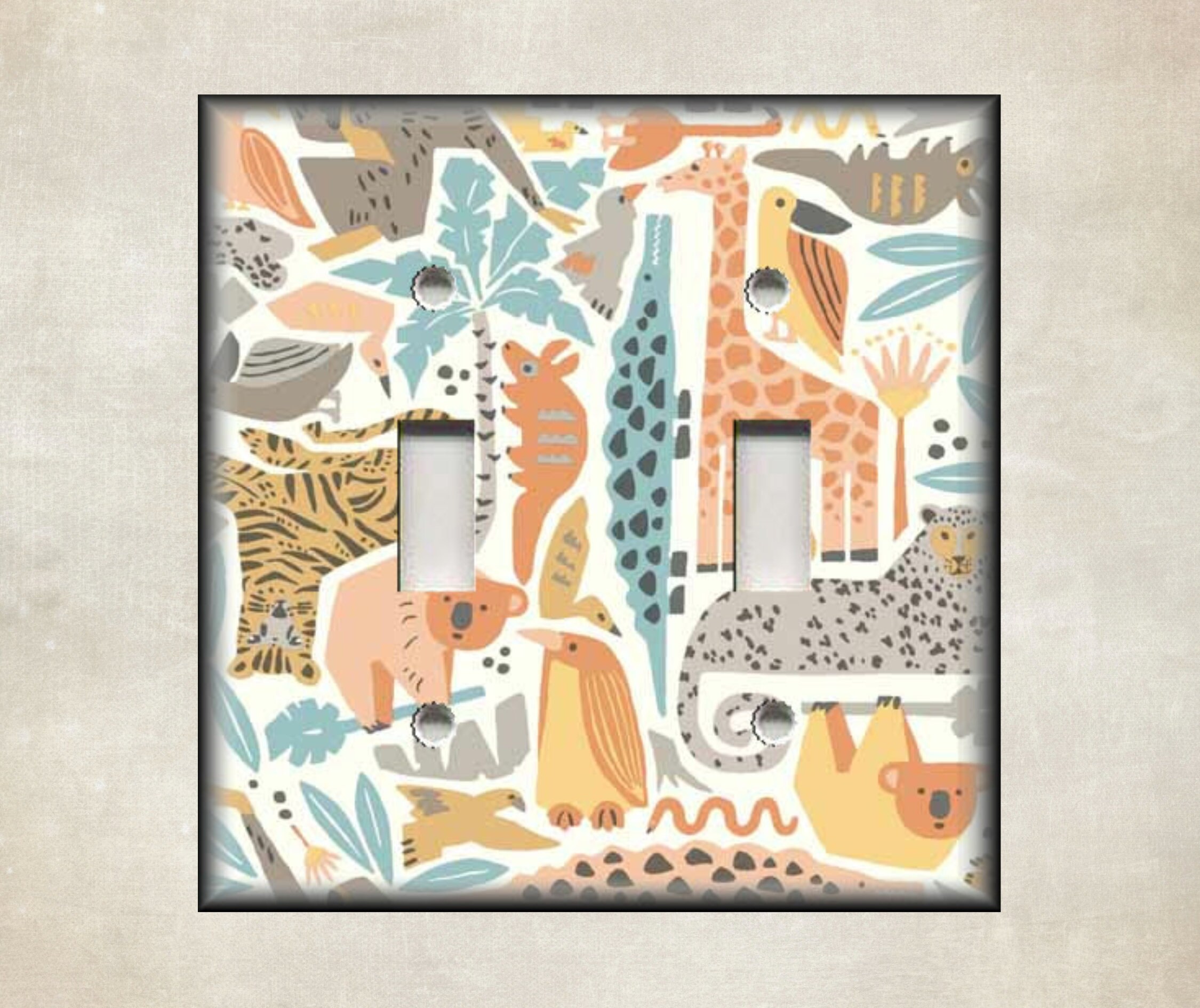 Wild Animals Design Decor Animal Decor Metal Light Switch - Etsy
