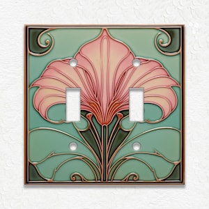 Vintage Art Nouveau Design Metal Light Switch Plate Covers And Outlet Covers - Antique Design Home Decor - Art Nouveau Home Decor