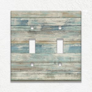 Coastal Beach Decor Aged Wood Design - Metal Light Switch Cover - Beach Switch Plate Covers And Outlet Covers - Luna Gallery - Home Decor
