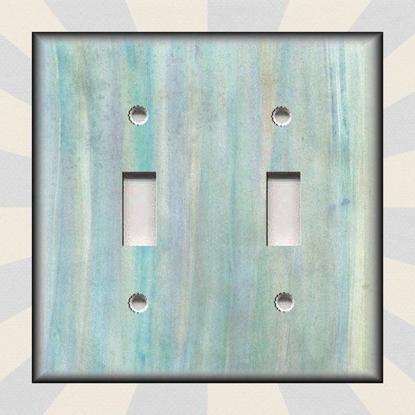 Abstract Art Decor Blue Pastel Mixed Stripes Decor - Metal Light Switch Plate Cover - Switch Plates Outlet Covers Triples - Free Shipping