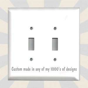 Jumbo Oversized Double Toggle Metal Switch Plate Cover - You Choose From Any Design I Offer - Custom Made Metal Switch Plate Covers