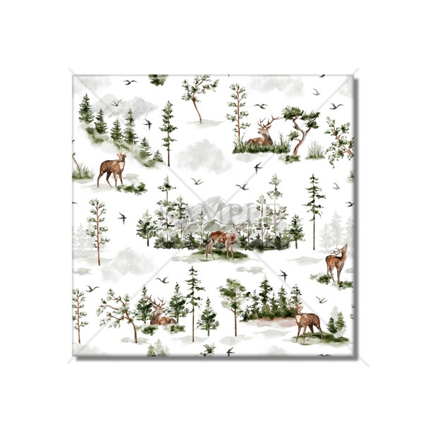 Deer Tile Etsy