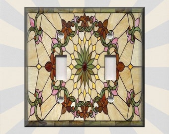 Art Nouveau Decor Stained Glass Pattern Home Decor -Metal Light Switch Plate Cover - Light Switch & Outlet Covers - Free Shipping