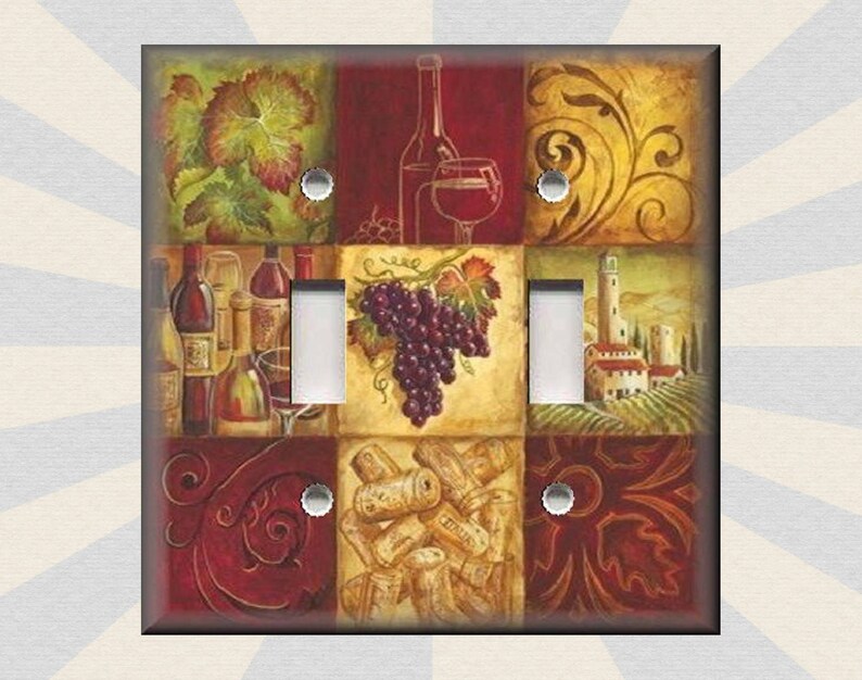 Metal Light Switch Plate Cover Tuscan Wine Home Decor Wine Etsy