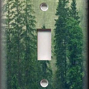 Tree Forest Decor Pine Tree Rustic Decor - Nature Forest Trees Metal Light Switch & Outlet Covers - Home Decor Single Toggle