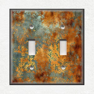Copper Patina Design Metal Light Switch Plate Covers And Outlet Covers - Copper Design Home Decor - Decorative Copper Design Wallplates