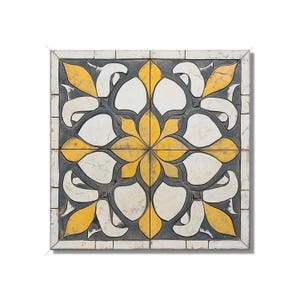 Antique Beige And Gold Patterned Ceramic Tile - Kitchen Backsplash - Beige Patterned Bathroom Tile - Vintage Design Beige Fireplace Tiles