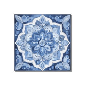 Blue Gray Ceramic Vintage Moroccan Tile Design - Blue Patterned Kitchen Backsplash Tile - Bathroom Wall Tile - Patterned Tiles Free Shipping