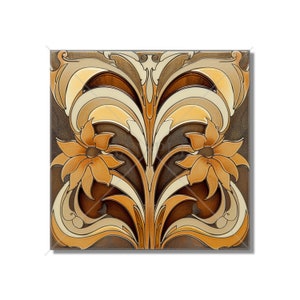 Warm Brown Butterscotch Tones Ceramic Tile - Kitchen Backsplash Tile - Bathroom Tile - Decorative Patterned Tile - Beautiful Artistic Tile