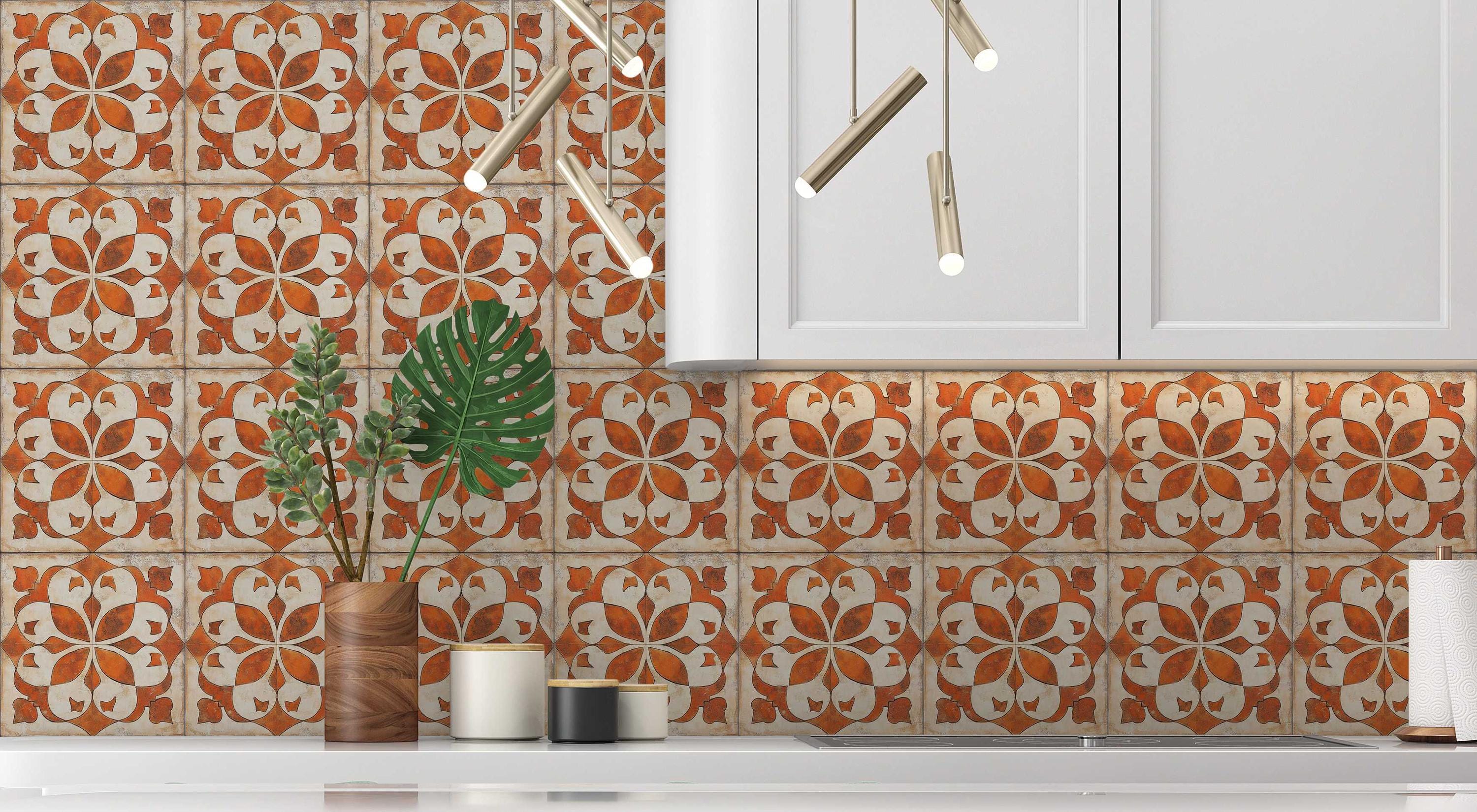 Copper Orange Kitchen Ceramic Tiles Moroccan Kitchen Backsplash Tile