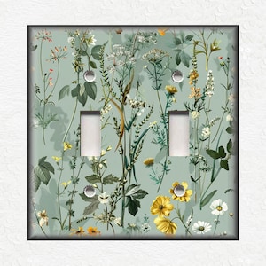 Beautiful Botanical Wildflowers - Metal Switch Plate Covers And Outlet Covers Unique Light Switch Plate Covers Outlet Covers Wall Plates