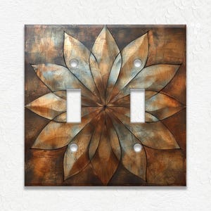 Copper Patina Design Metal Light Switch Plate Covers And Outlet Covers - Copper Design Home Decor - Decorative Copper Wallplates