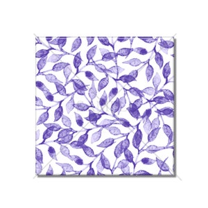 Purple Leaves Ceramic Tile - Leaf Design Tile - Kitchen Backsplash Tile - Bathroom Wall Tile - Leaf Patterned Ceramic Tile - Free Shipping