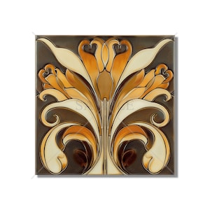 Warm Brown Butterscotch Tones Ceramic Tile - Kitchen Backsplash Tile - Bathroom Tile - Decorative Patterned Tile - Beautiful Artistic Tile