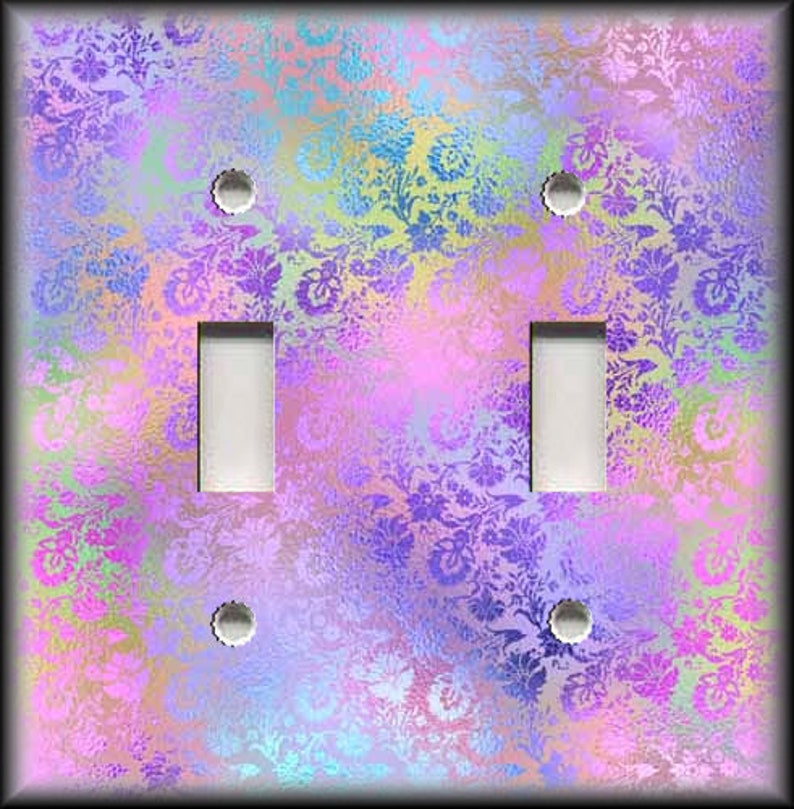 Metal Light Switch Cover Unicorn Colors Floral Art Decor Switch Plate Covers And Outlet Covers Luna Gallery Designs Free Shipping Double Toggle