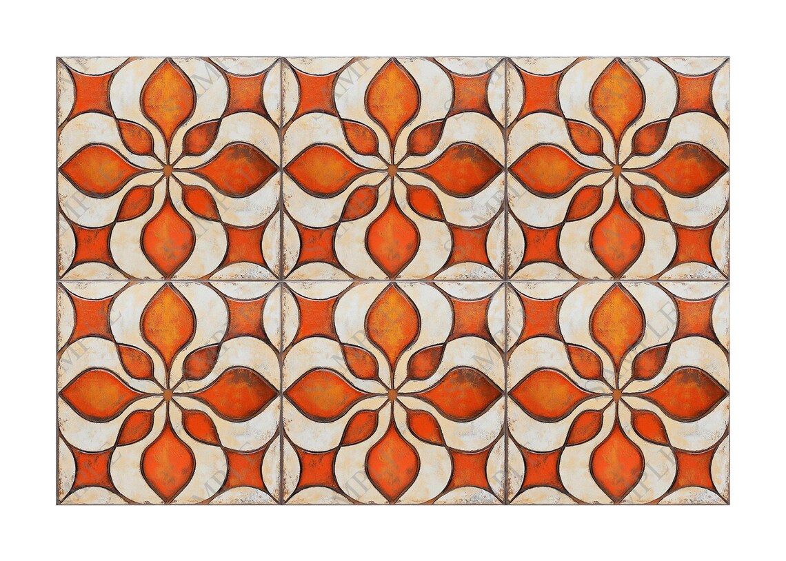 Fancy Tile Designs Copper Orange Kitchen Ceramic Tiles Moroccan Kitchen Backsplash Tile ...
