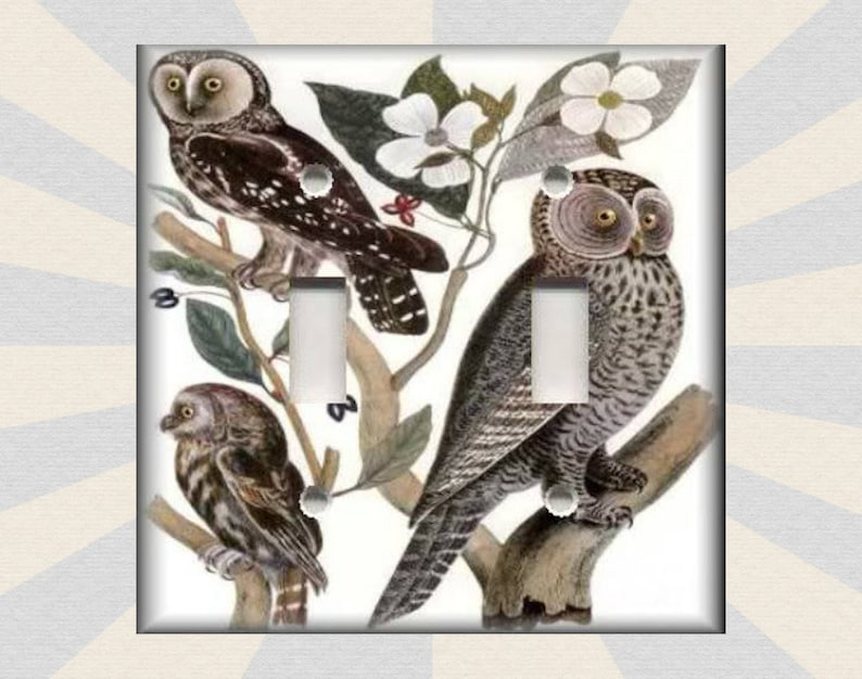 Home Garden Owl Light Switch Plate Wall Cover Rocker Switchplate