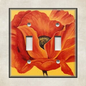 Poppy Flower Switch Plate Covers Decorative Metal Light Switch Cover - Switch Plate Covers And Outlet Covers - Luna Gallery - Free Shipping