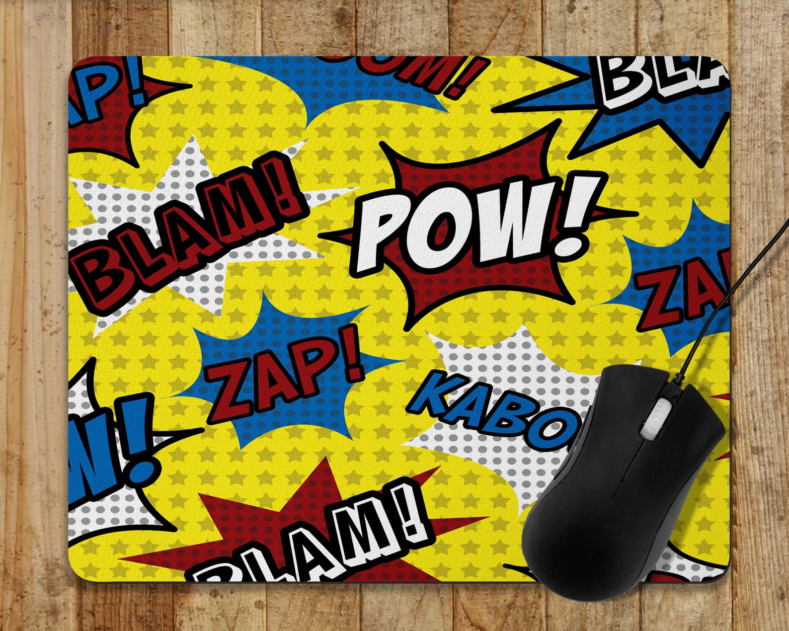 Funny Mouse Pad Superhero Comic Computer Mouse Pad Rectangle Etsy