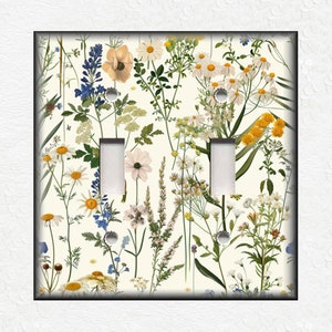 Beautiful Botanical Wildflowers - Metal Switch Plate Covers And Outlet Covers Unique Light Switch Plate Covers Outlet Covers Wall Plates