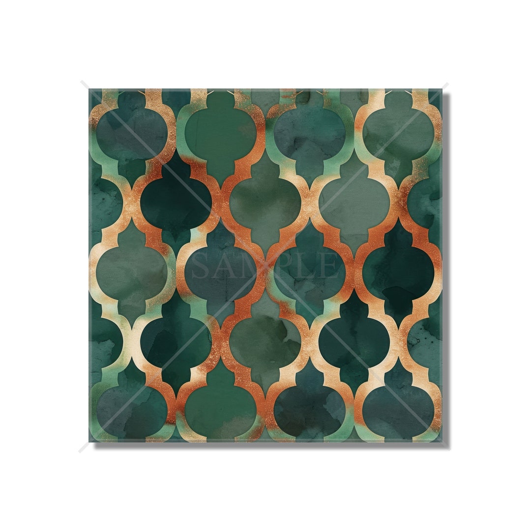 Green Copper Ceramic Tile Moroccan Kitchen Backsplash Tile Bathroom ...