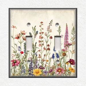 Beautiful Botanical Wildflowers - Metal Switch Plate Covers And Outlet Covers Unique Light Switch Plate Covers Outlet Covers Wall Plates