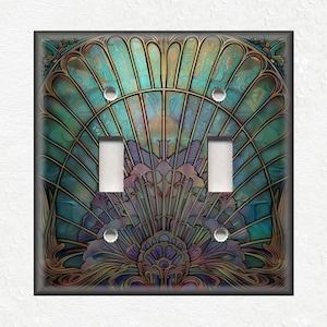 Antique Shell Design Vintage Art Nouveau Design Metal Light Switch Plate Covers And Outlet Covers - Home Decor - Art Nouveau Home Decor