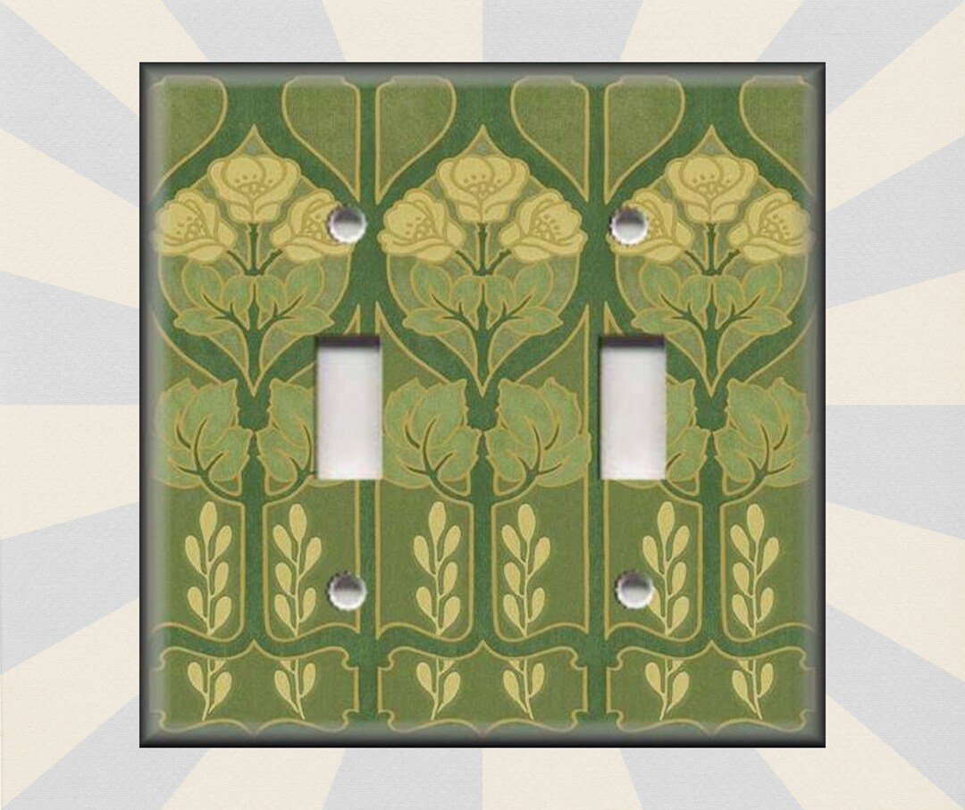 Art Nouveau Home Decor Floral Pattern Green Art Nouveau Decor Metal