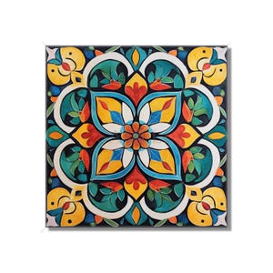 Bright Multi Colored Ceramic Tile - Bright Colors Kitchen Tile - Unique Backsplash Tile - Bathroom Tile - Fireplace Tiles - Free Shipping
