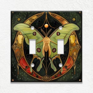 Luna Moth Design Metal Switch Plate Covers And Outlet Covers Unique Light Switch Plate Covers Outlet Covers - Decorative Wall Plate Covers
